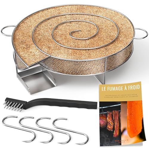 Kaltrauchgenerator/Räucherschnecke für Räucherofen Fleisch und Fisch + 4 Fleischerhaken und 1 Reinigungsbürste - Gratis E-Book Kaltrauchgenerator/Räucherschnecke für Räucherofen Fleisch und Fisch + 4 Fleischerhaken und 1 Reinigungsbürste - Gratis E-Book von Grill'n Chips