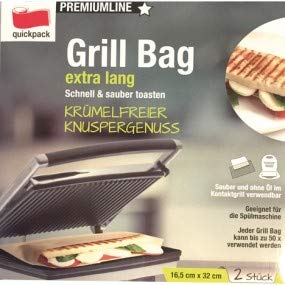 Grill Bag für den Kontaktgrill 2er 16,5x32cm! pro Beutel bis hin zu 50 Verwendungen! spülmaschinengeeignet Hält den Kontaktgrill sauber von Grill