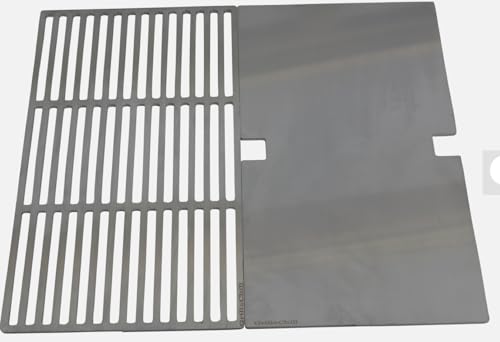 Grillrost + Grillplatte Plancha Edelstahl V2A passt f. Grills Napoleon Rogue Serie 425, Rogue 425 RSB, Rogue SE425 RSIB, Rogue XT 425 SIB, Phantom Rogue SE 425 RSIB, Phantom Freestyle 425, SIB von Grill2Chill
