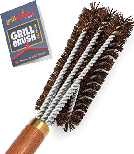 Grillaholics Pro Grillbürste Palmyra – Besser als eine borstenfreie Grillbürste, natürliche Palmyra Borstenbürsten reinigen zwischen den Rosten und Ihre Grills von Grillaholics