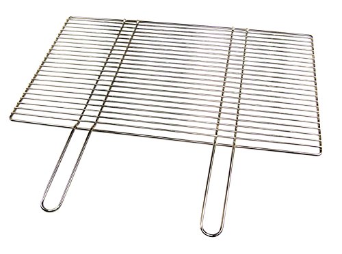 Edelstahl Grillrost 54 x 34 cm mit festen Handgriffen/nur 10 mm Lichter Stababstand ! für Grillkamin von Grillclub