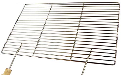 Grillclub Edelstahl Grillrost 53 x 38 cm + 2 Griffe für Wellfire Quatro (nur 10 mm Stababstand) Stäbe Ø 4mm !!!, stabil von Grillclub