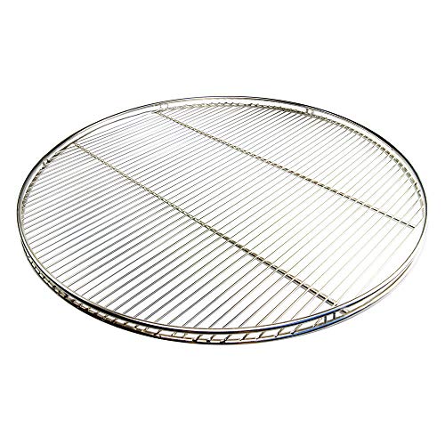 Grillclub Edelstahl Grillrost 70 cm, nur 10 mm lichter Stababstand rund mit Reling Schwenkgrill mit 3 Aufhängeösen Grill Neu von Grillclub