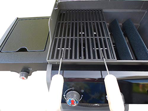 Grillclub Gusseisen Grillrost (3,6 kg !) + 2 Griffe für WEBER SPIRIT E 210 220 ab 2013 / Regler vorn ! von Grillclub