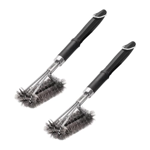 2X Grillfürst Premium Grillbürste mit Edelstahl Borsten, 45 cm - Grill Reinigungsbürste für Grillrost, Grillrost Bürste mit langem 3-Fach Bürstenkopf 2X Grillfürst Premium Grillbürste mit Edelstahl Borsten, 45 cm - Grill Reinigungsbürste für Grillrost, Grillrost Bürste mit langem 3-Fach Bürstenkopf von Grillfürst
