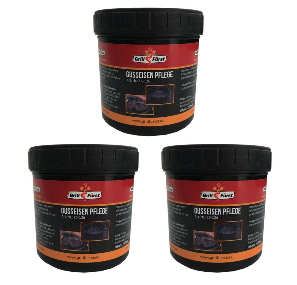 Grillfürst Bratentopf 3x Grillfürst Kokosnuss-Pflegepaste für Gusseisen 250ml mit Schwamm Grillfürst Bratentopf 3x Grillfürst Kokosnuss-Pflegepaste für Gusseisen 250ml mit Schwamm von Grillfürst