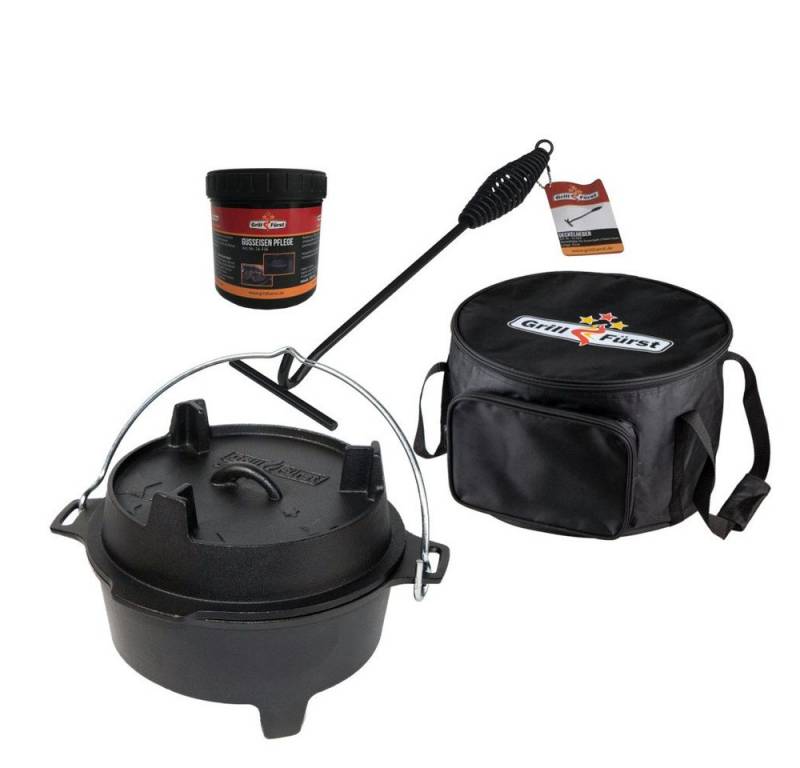 Bratentopf Grillfürst Dutch Oven BBQ Edition DO2 - X-DEAL inkl. Tragetasche, Gusseisen Pflege und Deckelheber von Grillfürst