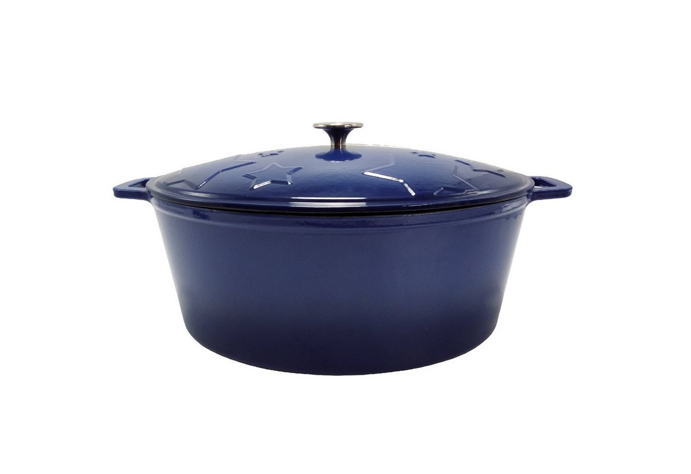 Grillfürst Bratentopf Grillfürst Dutch Oven Sternentöpfchen / Gusseisen Bräter - emailliert - XL - blau von Grillfürst