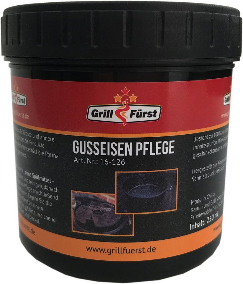 Grillfürst Bratentopf Grillfürst Kokosnuss-Pflegepaste für Gusseisen 250ml mit Schwamm von Grillfürst