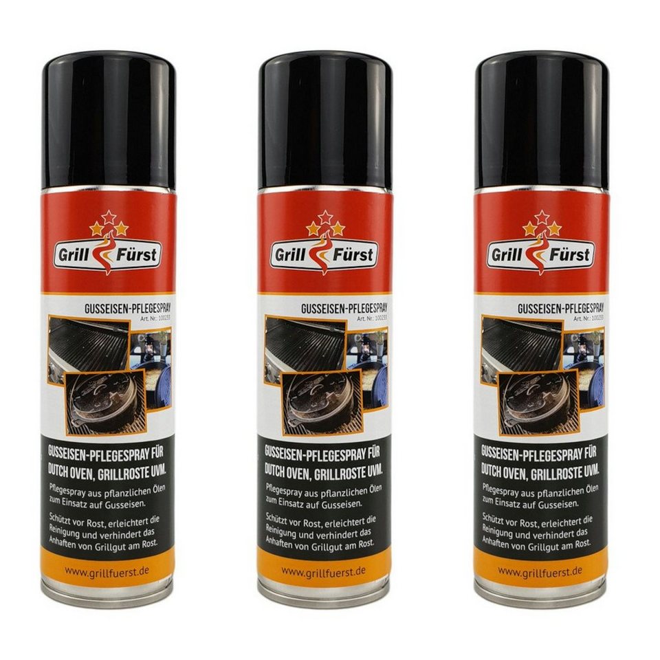 Grillfürst Bratentopf Grillfürst Pflegespray für Gusseisen 3er Set von Grillfürst