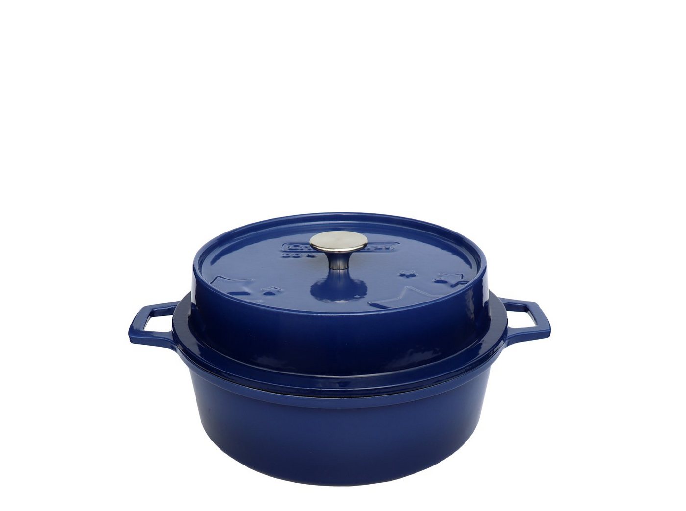 Grillfürst Bratentopf Grillfürst emaillierter Dutch Oven ohne Füsse DO4 - blau von Grillfürst