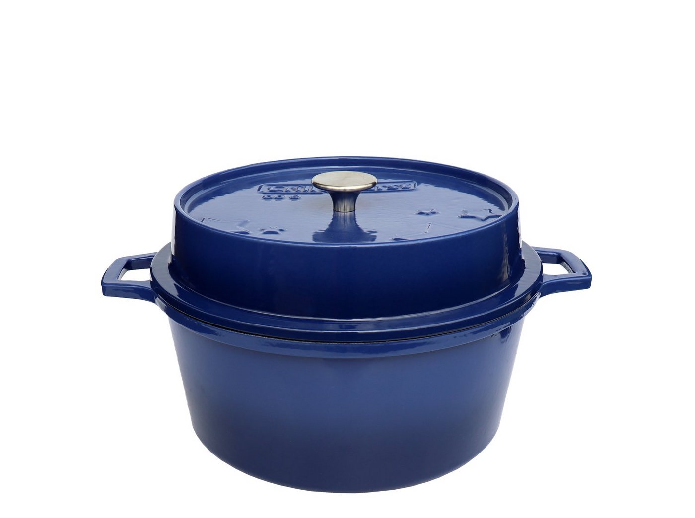 Grillfürst Bratentopf Grillfürst emaillierter Dutch Oven ohne Füsse DO6 - blau von Grillfürst