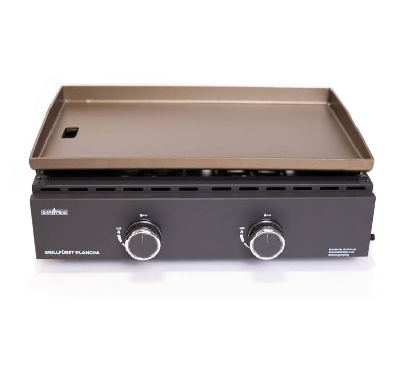 Grillfürst Camping-Gasgrill Grillfürst Plancha Grill - 2 Brenner und Edelstahl Plancha von Grillfürst