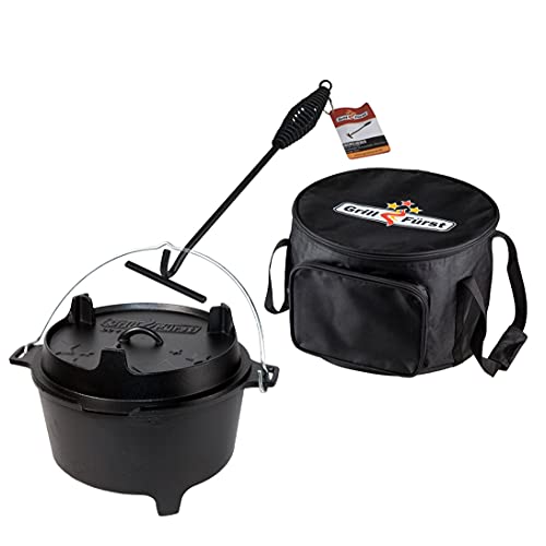 Grillfürst Dutch Oven Set BBQ Edition DO 9 inkl. Deckelheber und Aufbewahrungstasche - Gusseisen Feuertopf mit Standfüßen 8,5 Liter Grillfürst Dutch Oven Set BBQ Edition DO 9 inkl. Deckelheber und Aufbewahrungstasche - Gusseisen Feuertopf mit Standfüßen 8,5 Liter von Grillfürst