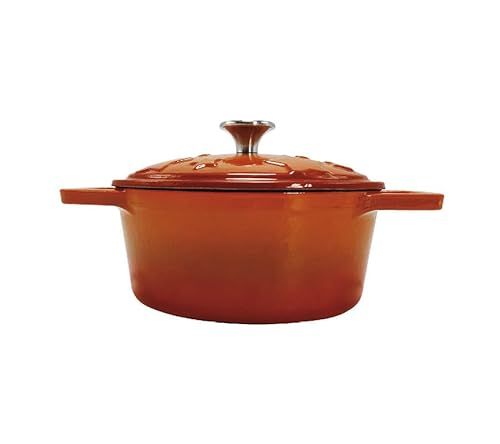 Grillfürst Dutch Oven Sternentöpfchen 1,2 Liter - orangefarbener Gusseisen Bräter mit Henkeln und pflegeleichter Emaillierung, ovaler Schmortopf für Grill und Herd Grillfürst Dutch Oven Sternentöpfchen 1,2 Liter - orangefarbener Gusseisen Bräter mit Henkeln und pflegeleichter Emaillierung, ovaler Schmortopf für Grill und Herd von Grillfürst