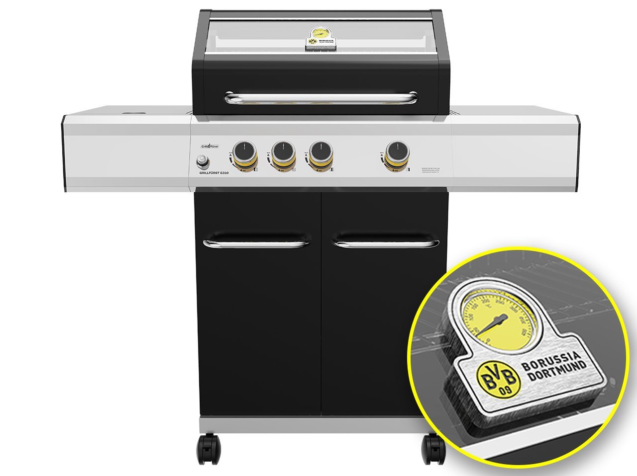 Grillfürst Gasgrill Grillfürst G310G 3-Brenner Gasgrill Borussia Dortmund Edition von Grillfürst