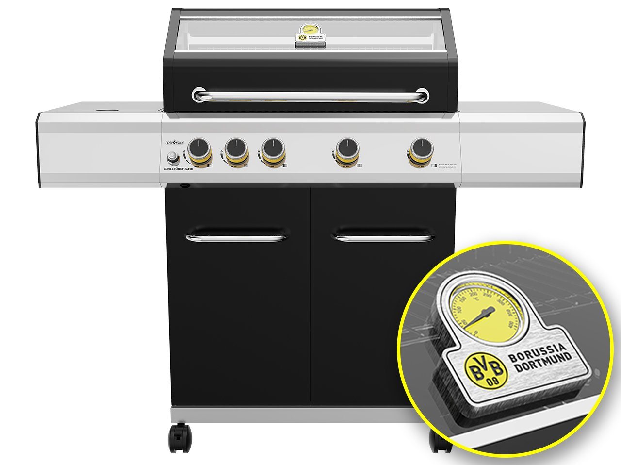 Grillfürst Gasgrill Grillfürst G410E Borussia Dortmund Edition 4-Brenner Gasgrill von Grillfürst