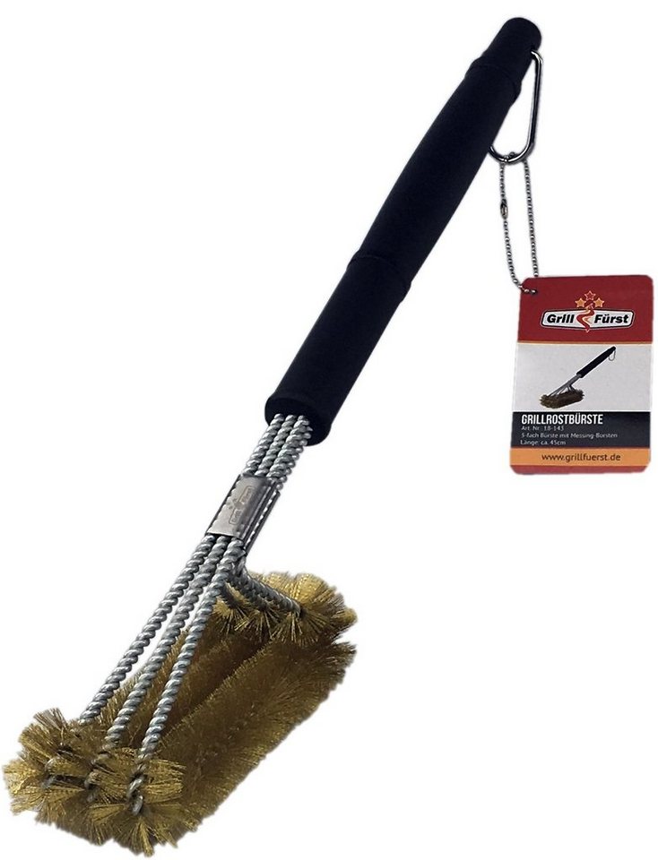 Grillfürst Grillbürste Grillfürst Grillbürste Messing für Gusseisen Roste, mit langem 3-fach Bürstenkopf Grillfürst Grillbürste Grillfürst Grillbürste Messing für Gusseisen Roste, mit langem 3-fach Bürstenkopf von Grillfürst