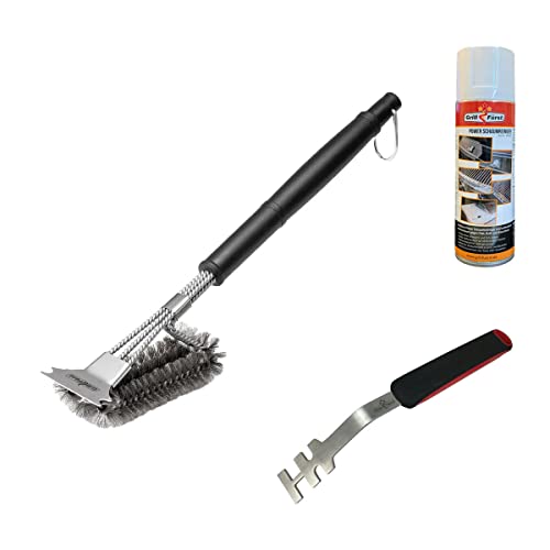 Grillfürst Grillbürste für Edelstahlroste mit Edelstahlborsten und Schaber, Power Schaumreiniger Grillrostheber Grillfürst Grillbürste für Edelstahlroste mit Edelstahlborsten und Schaber, Power Schaumreiniger Grillrostheber von Grillfürst