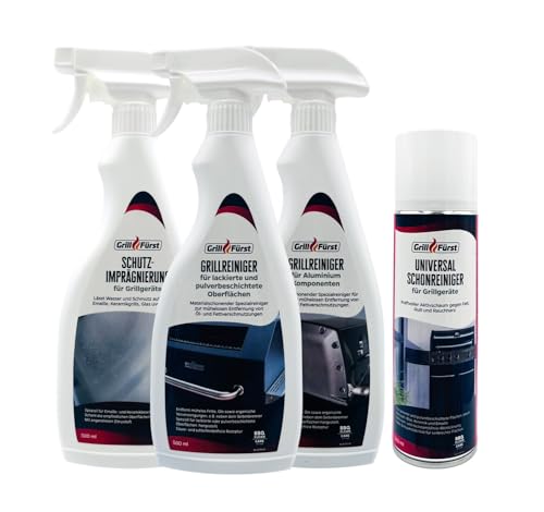 Grillfürst Grillreiniger-Set für Napoleon Phantom matt-Schwarze Gasgrills - Grill Reinger, Imprägnierung - 4er Set von Grillfürst