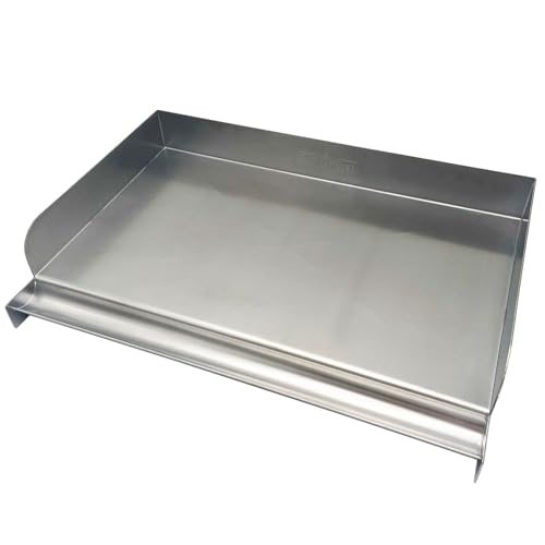 Grillfürst Universal Edelstahl Plancha - Teppanyaki Pfanne aus Edelstahl, Grillplatte mit 5 cm Anschlag-Kante für Fisch, Gemüse und Fleisch, 41 x 28 cm von Grillfürst