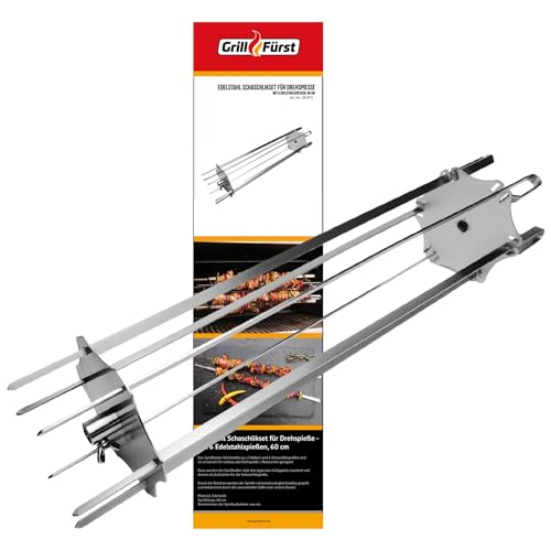 Grillfürst Universal Grillrondell - Schaschlik-Set für Drehspieß und Rotisserie, inkl. 6 Spieße für Schaschlik, Gyros oder Kebab, Gesamtlänge: 60 cm von Grillfürst