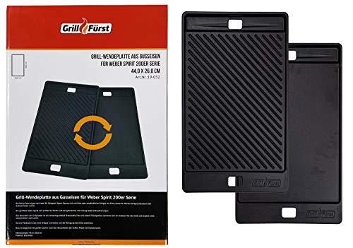 Grillfürst Universal Gusseisenplatte Grill 44,2 x 26,4 cm - Massive Gusseisen Grillplatte mit großen Griffen, Gussplatte beidseitig verwendbar, geeignet für die Weber Spirit 200er Serie Grillfürst Universal Gusseisenplatte Grill 44,2 x 26,4 cm - Massive Gusseisen Grillplatte mit großen Griffen, Gussplatte beidseitig verwendbar, geeignet für die Weber Spirit 200er Serie von Grillfürst