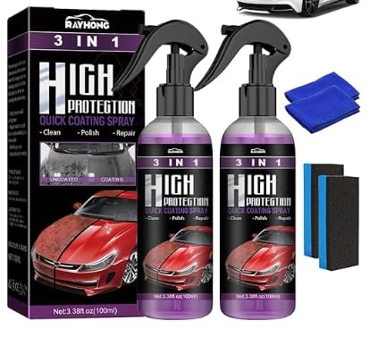 Grillix 2 Stück Autobeschichtungsspray 3 in 1, Nano Spray Auto Kratzer Entfernen, Car Coating Spray 3in1 mit 3 Handtücher, 3 Sprühköpfe und 3 Schwämme zum Reparieren, Polieren und Kratzenschutz Grillix 2 Stück Autobeschichtungsspray 3 in 1, Nano Spray Auto Kratzer Entfernen, Car Coating Spray 3in1 mit 3 Handtücher, 3 Sprühköpfe und 3 Schwämme zum Reparieren, Polieren und Kratzenschutz von Grillix