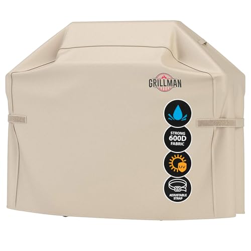 Grillman Grill Abdeckhaube Gasgrill Grillabdeckung Regendicht BBQ Abdeckung Cover Schutzhülle Haube Staubdicht Grill Abdeckplane Grillschutz 152 x 71 x 112cm - Braun von Grillman