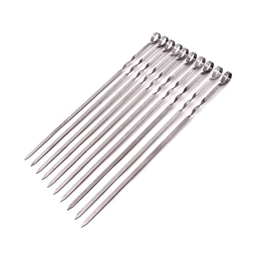 Edelstahl Schaschlikspieße 2mm Stärke Adana Spieße Fleischspieße (Gesamtlänge 55cm) von Grillmeister-Schwab