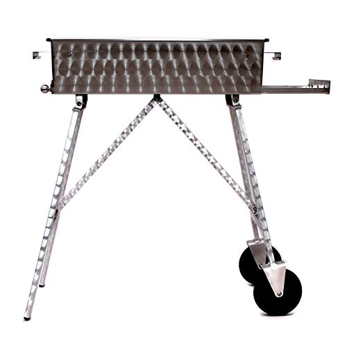 Edelstahlgrill 60x30cm mit Räder, Gesamthöhe 95cm, 1 Ablage, 1x Grillrost 30x30cm von Grillmeister-Schwab