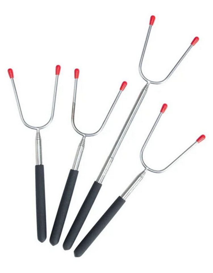 Grillmeister Grillspieß Grillmeister Teleskop-Grillspieße Grillgabel Edelstahl 4er Set inkl. von Grillmeister