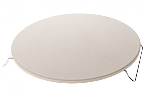Grillpaul Mustang Pizzastein | Ø 32 cm | 1 cm starker Cordierit | Metallständer verchromt | Brotbackstein für Pizza und Flammkuchen von Grillpaul
