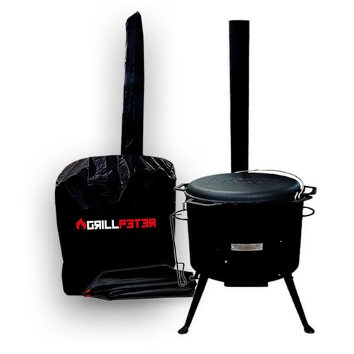 Grillpeter Abdeckhaube für Utschak mit Schornstein bis D45cm von Grillpeter