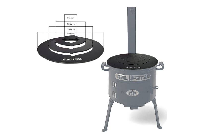 Grillpeter Grillplatte Adapterplatte für Utschak Ø 35 cm Kochplatte aus Stahl 4mm Grillpeter Grillplatte Adapterplatte für Utschak Ø 35 cm Kochplatte aus Stahl 4mm von Grillpeter
