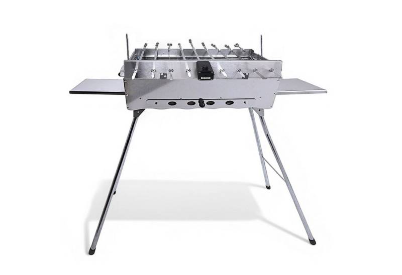 Grillpeter Holzkohlegrill Mangal Astana mit Drehspießregler 9 Spieße 230V Alumotor von Grillpeter