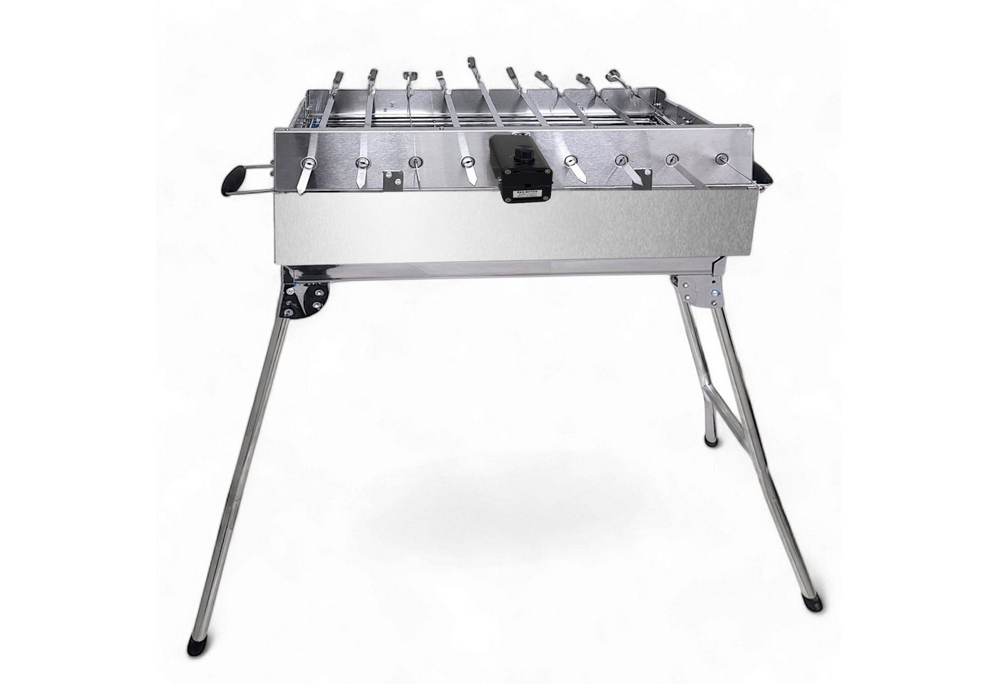 Grillpeter Holzkohlegrill Mangal Kairat Schaschlikgrill Drehspieß Alumotor 9 Spieße von Grillpeter