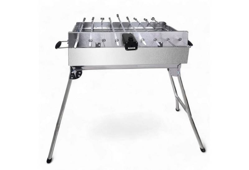 Grillpeter Holzkohlegrill Mangal Kairat Schaschlikgrill Drehspieß Alumotor 9 Spieße von Grillpeter