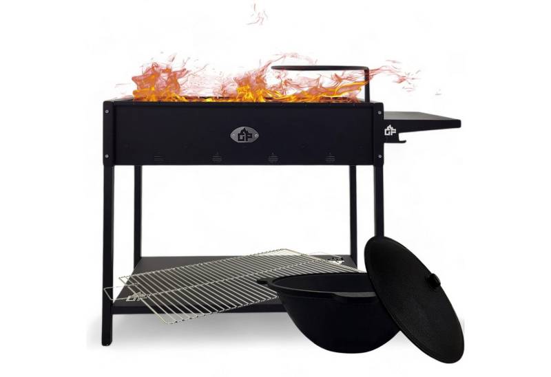 Grillpeter Holzkohlegrill Mangal Set Batyr 80 Schaschlikgrill 80cm mit Grillrost Kasan 10L von Grillpeter
