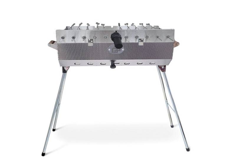 Grillpeter Holzkohlegrill Mangal Set Taschkent Schaschlikgrill mit 11er Drehspieß Spieße Motor Grillpeter Holzkohlegrill Mangal Set Taschkent Schaschlikgrill mit 11er Drehspieß Spieße Motor von Grillpeter