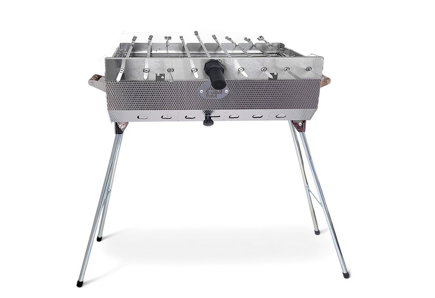 Grillpeter Holzkohlegrill Mangal Set Taschkent Schaschlikgrill mit 9er Drehspieß Spieße Motor Grillpeter Holzkohlegrill Mangal Set Taschkent Schaschlikgrill mit 9er Drehspieß Spieße Motor von Grillpeter