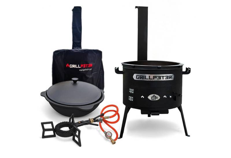 Grillpeter Holzkohlegrill Utschak Asamat Ø45 cm Kazan 16L Gaskocher und Abdeckhaube Grillpeter Holzkohlegrill Utschak Asamat Ø45 cm Kazan 16L Gaskocher und Abdeckhaube von Grillpeter