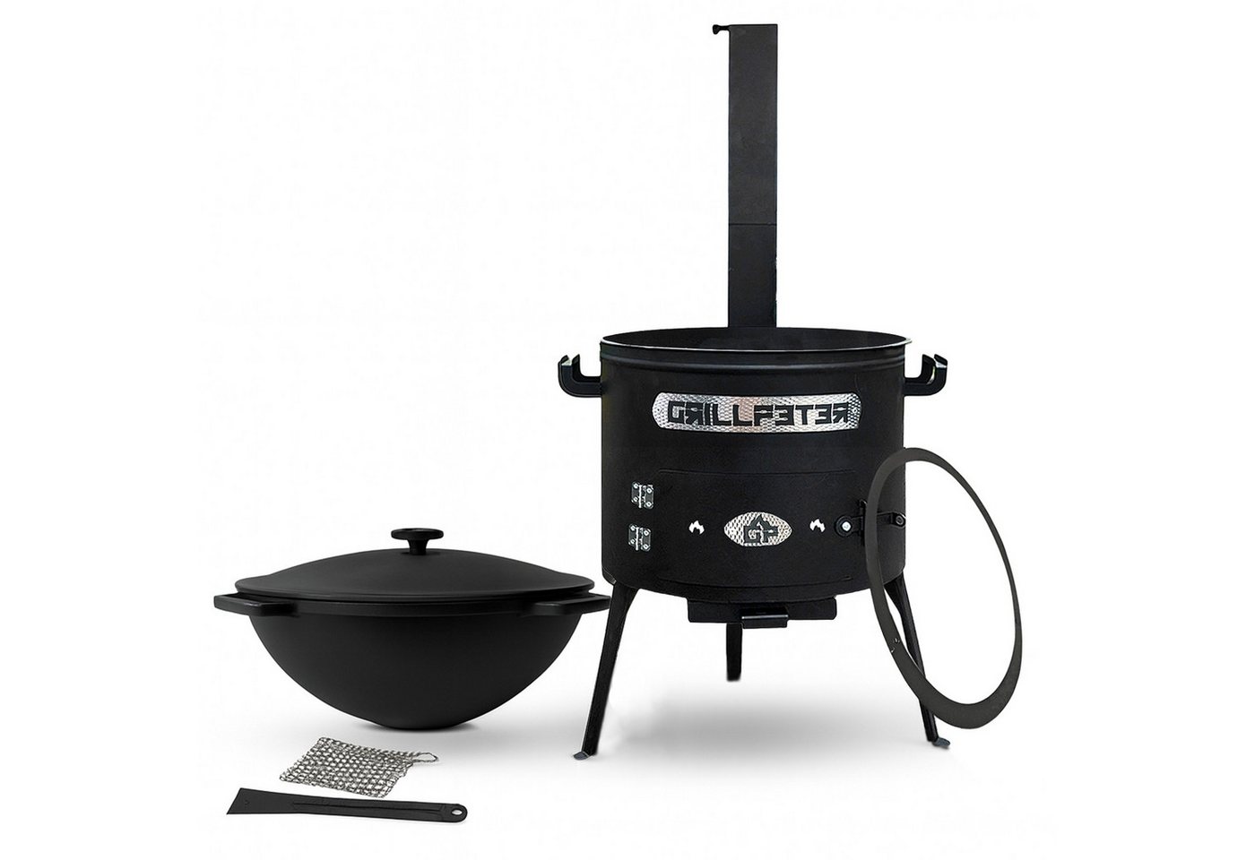 Grillpeter Holzkohlegrill Utschak Asamat Ø45 mit Kazan aus Gusseisen 20L und Zubehör Grillpeter Holzkohlegrill Utschak Asamat Ø45 mit Kazan aus Gusseisen 20L und Zubehör von Grillpeter