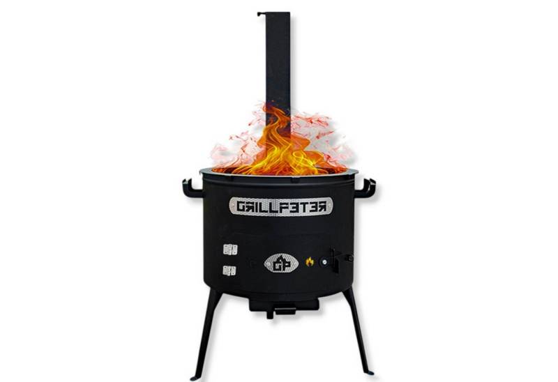 Grillpeter Holzkohlegrill Utschak Asamat mit Abzugsrohr D45 cm Feuerofen für Kasan 12-22 L von Grillpeter