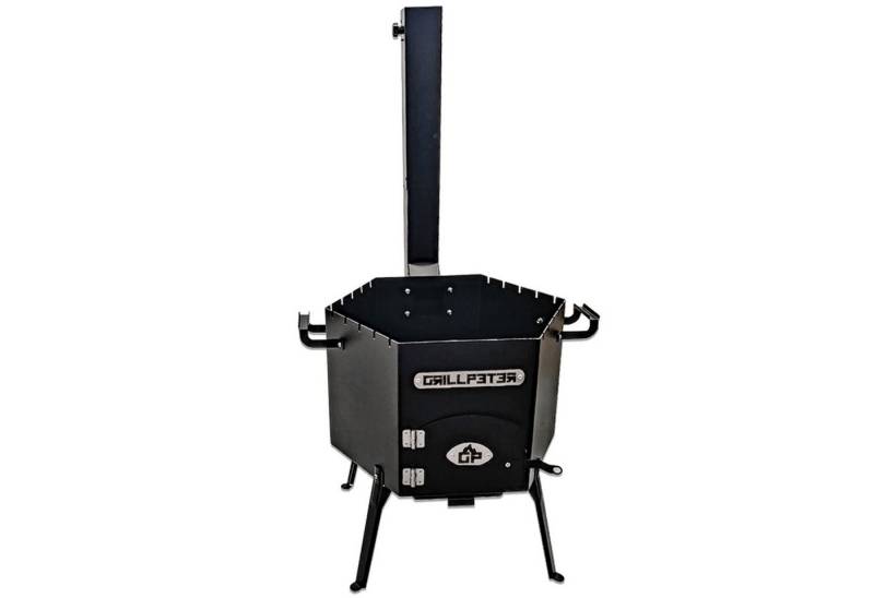 Grillpeter Holzkohlegrill Utschak Dauren mit Abzugsrohr Feuerofen für Kazan Hexagon Uchag 45D von Grillpeter
