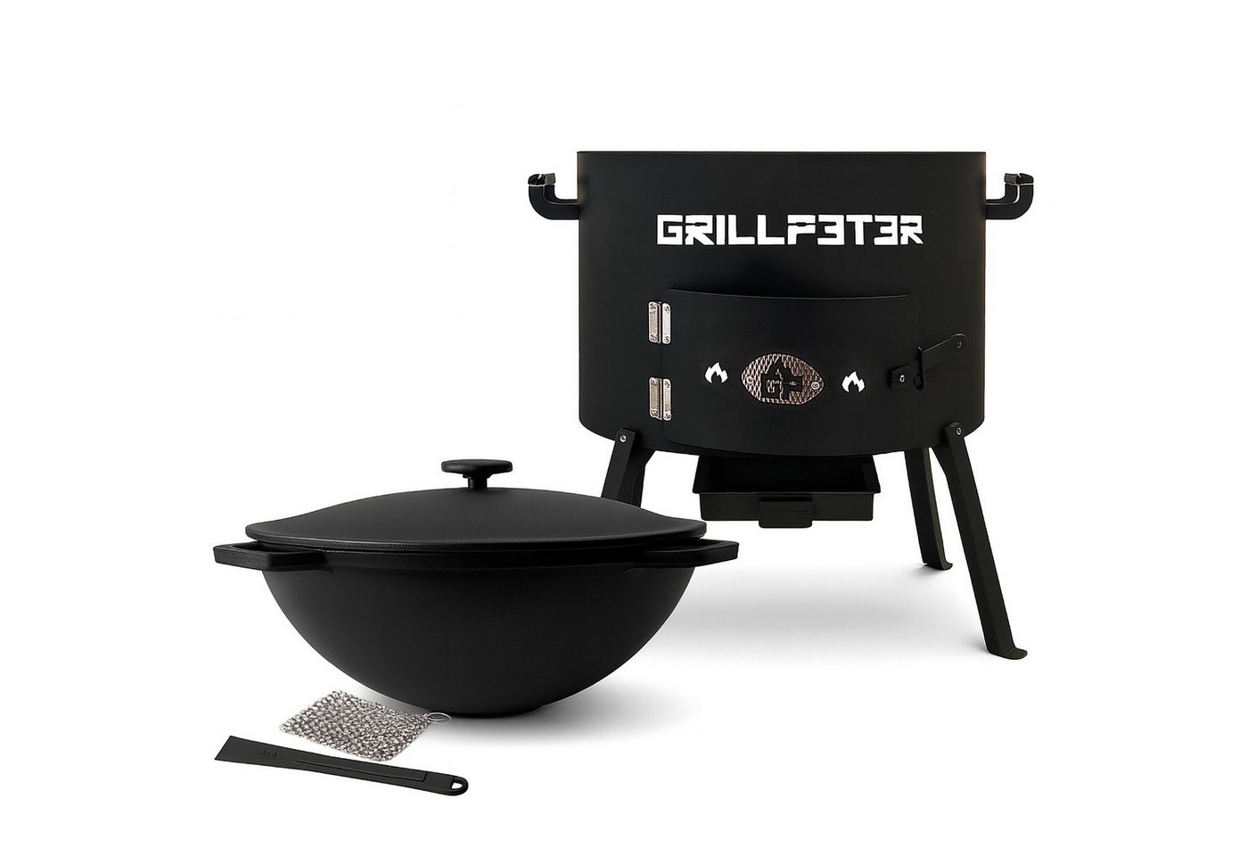 Grillpeter Holzkohlegrill Utschak Nurlan Ø45 cm mit Kazan 20L aus Gusseisen und Reinigungsset Grillpeter Holzkohlegrill Utschak Nurlan Ø45 cm mit Kazan 20L aus Gusseisen und Reinigungsset von Grillpeter