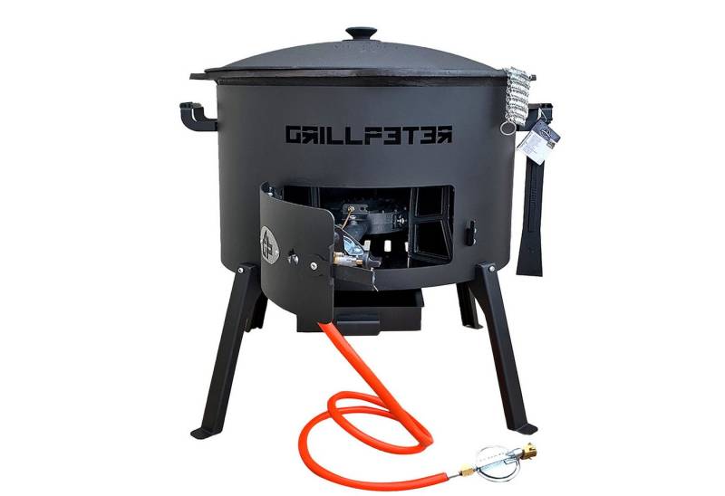 Grillpeter Holzkohlegrill Utschak Nurlan Ø50 Set Kazan 22L mit Gasbrenner und Zubehör von Grillpeter