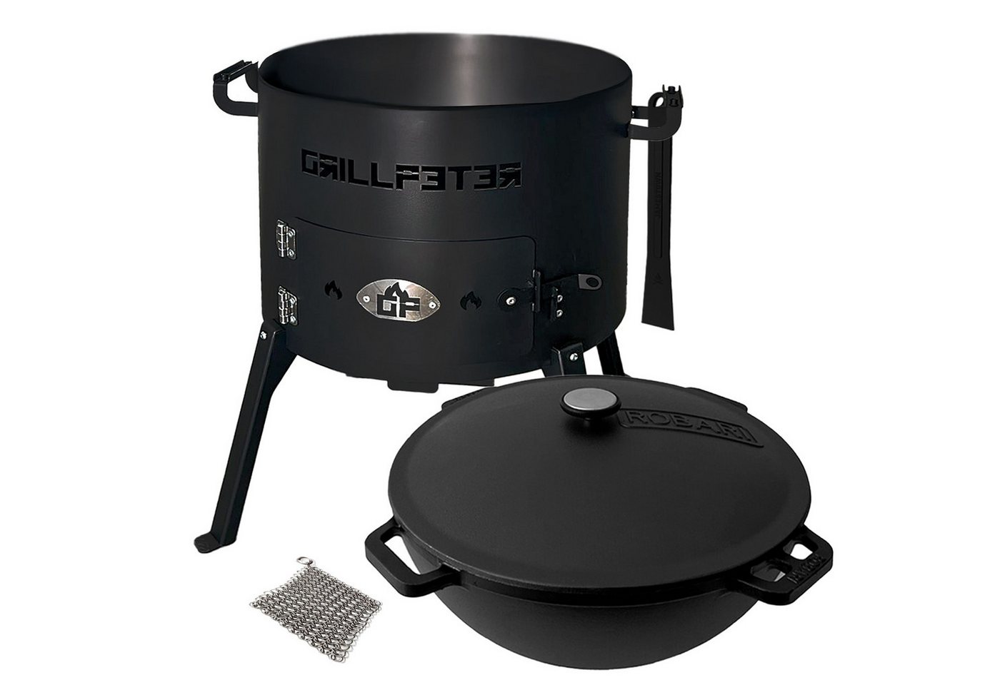 Grillpeter Holzkohlegrill Utschak Nurlan Ø50 cm Kazan 22L aus Gusseisen mit Zubehör Grillpeter Holzkohlegrill Utschak Nurlan Ø50 cm Kazan 22L aus Gusseisen mit Zubehör von Grillpeter