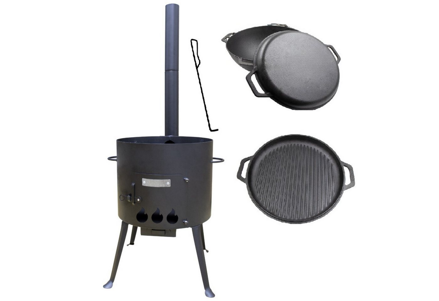 Grillpeter Holzkohlegrill Utschak Set mit Kasan 15L mit Schornstein und Schüreisen Grillpeter Holzkohlegrill Utschak Set mit Kasan 15L mit Schornstein und Schüreisen von Grillpeter