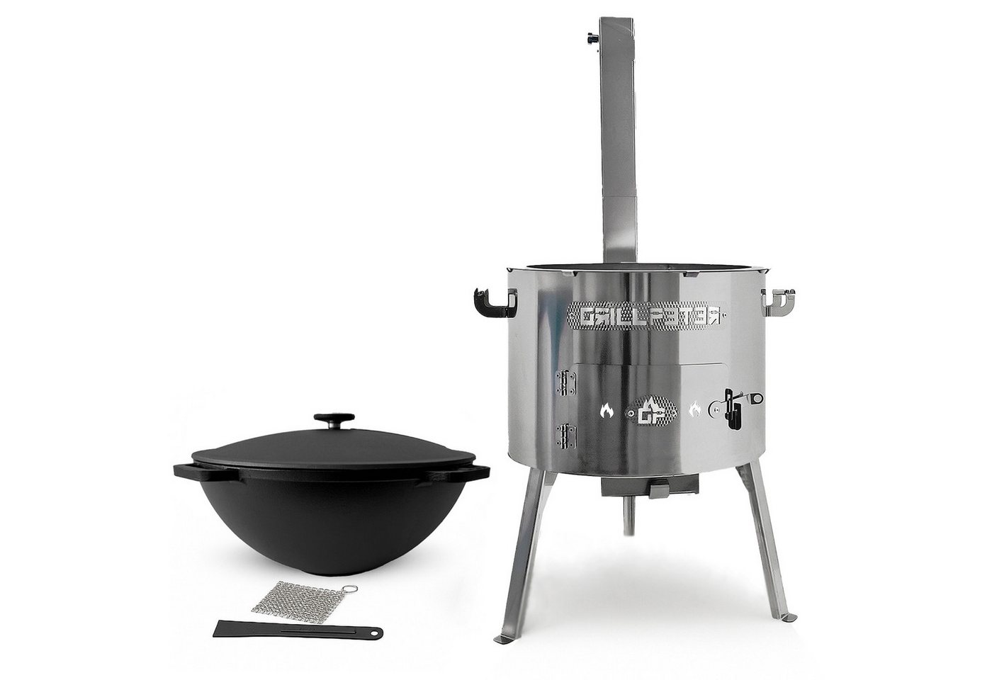 Grillpeter Holzkohlegrill Utschak Timur Ø45 cm Edelstahl Kazan 20L aus Gusseisen Zubehör Grillpeter Holzkohlegrill Utschak Timur Ø45 cm Edelstahl Kazan 20L aus Gusseisen Zubehör von Grillpeter